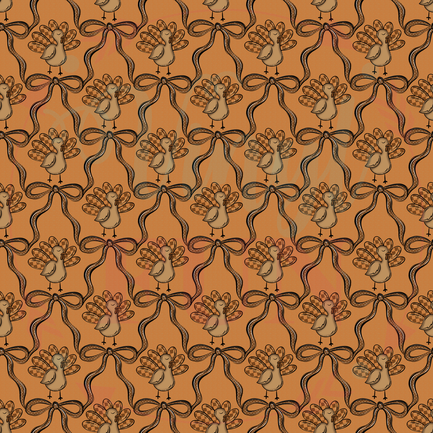 Turkey With Bows Pattern