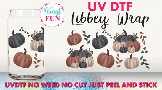 Watercolor Pumpkins UVDTF Libbey Glass Wrap - UV140