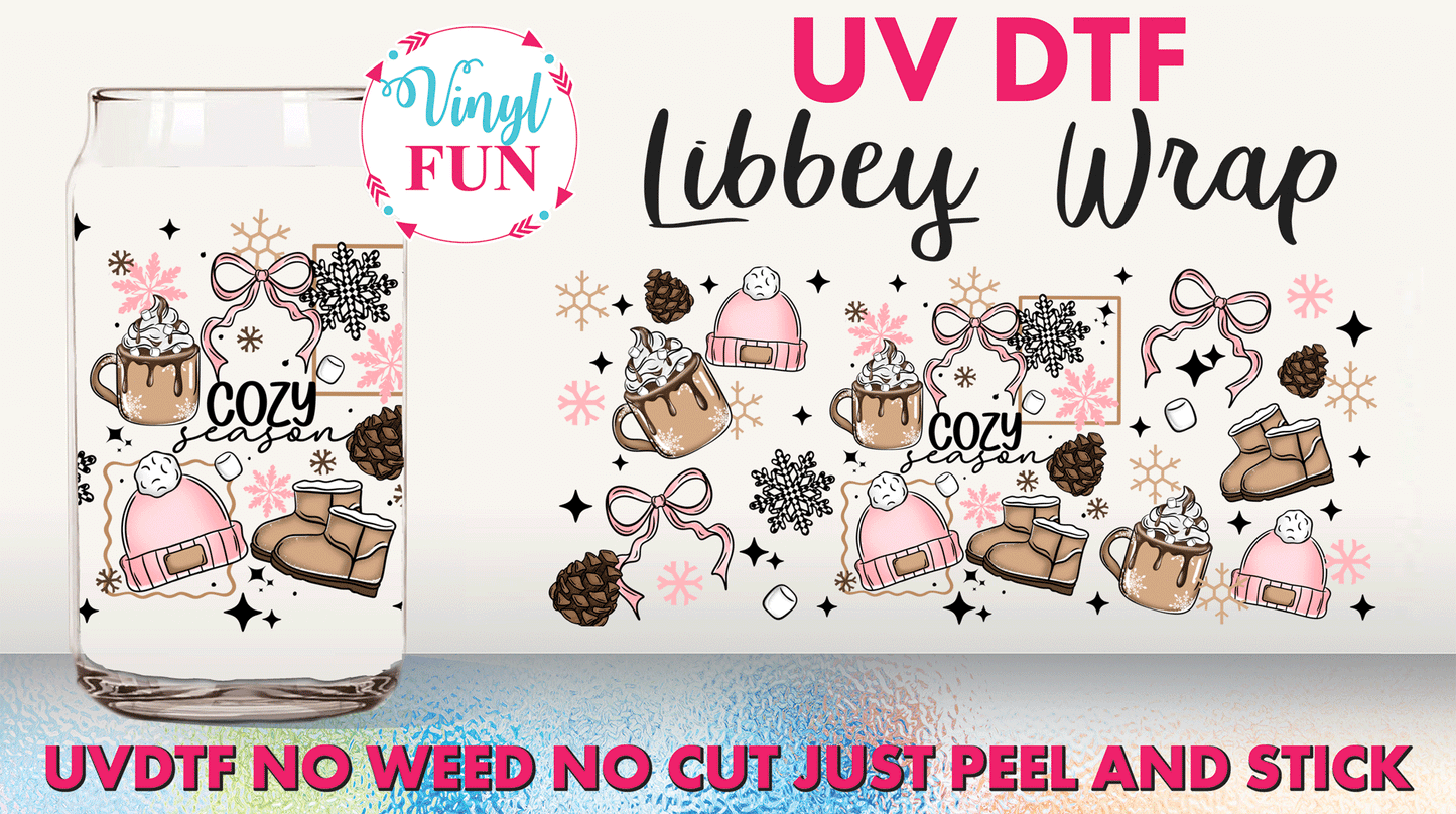 Pink Cozy Season UVDTF Libbey Glass Wrap - UV41