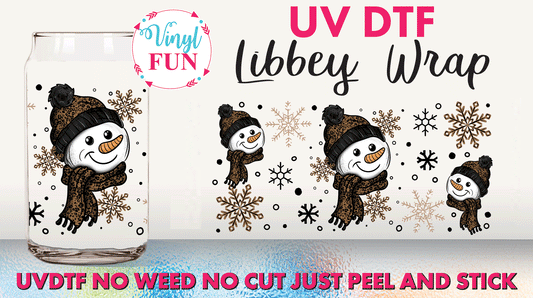 Leopard Snowman UVDTF Libbey Glass Wrap - UV212