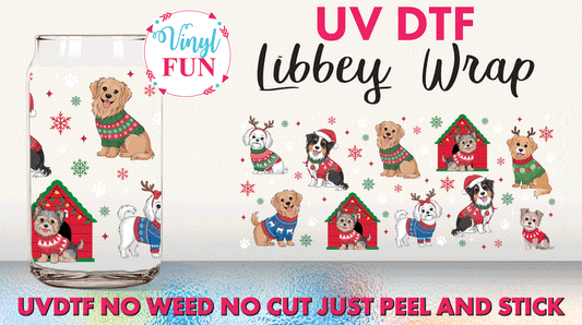 Holiday Dogs UVDTF Libbey Glass Wrap - UV254