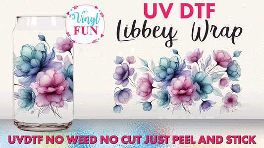 Watercolor Floral UVDTF Libbey Glass Wrap - UV170