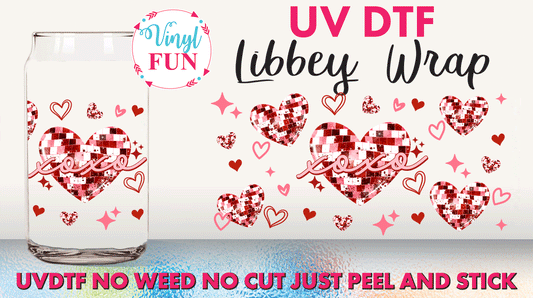 Disco Heart Libbey Glass Wrap - UV39