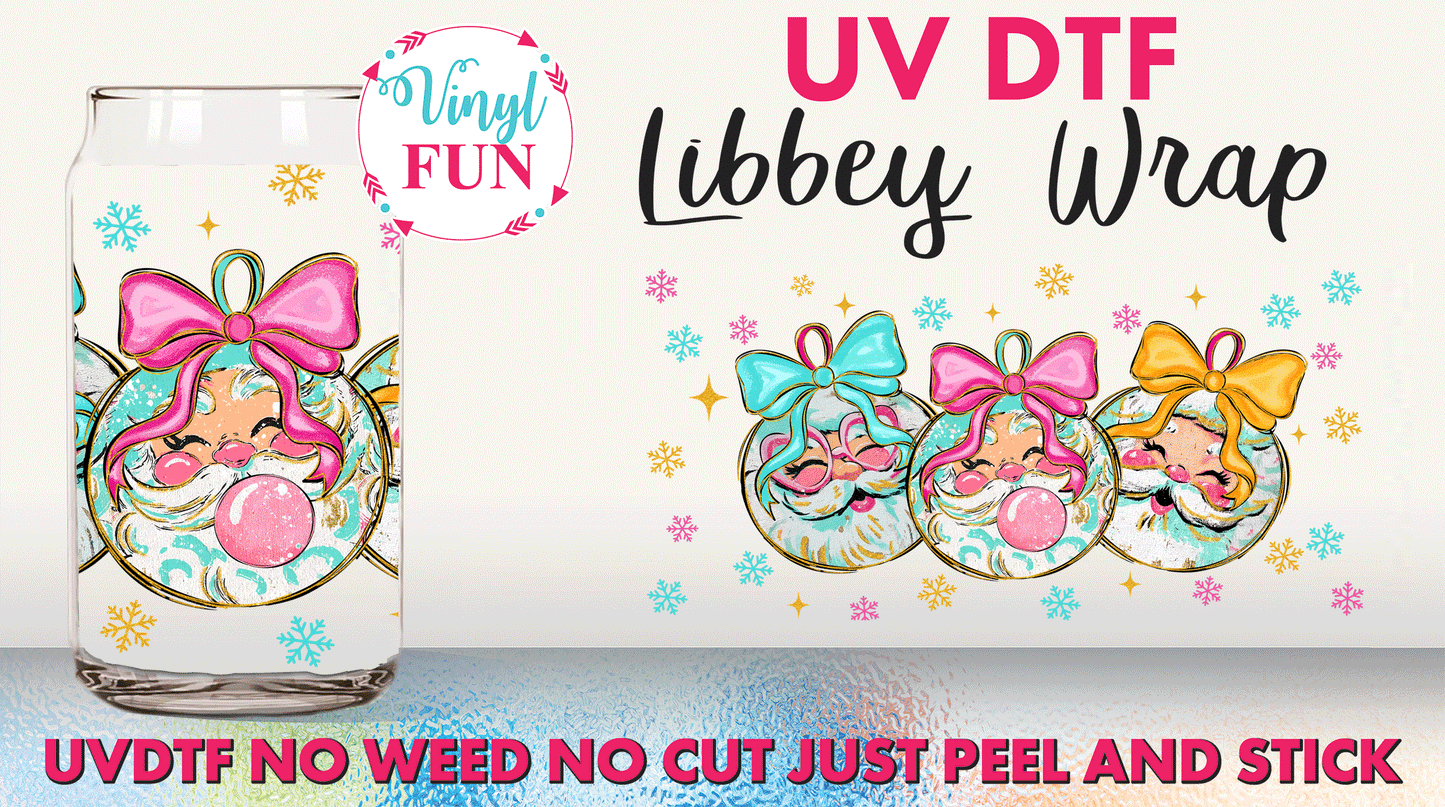 Santa Ornament UVDTF Libbey Glass Wrap - UV197