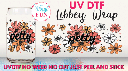 Petty Floral UVDTF Libbey Glass Wrap - UV113