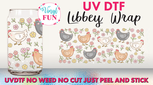 Chickens Libbey Glass Wrap - UV123