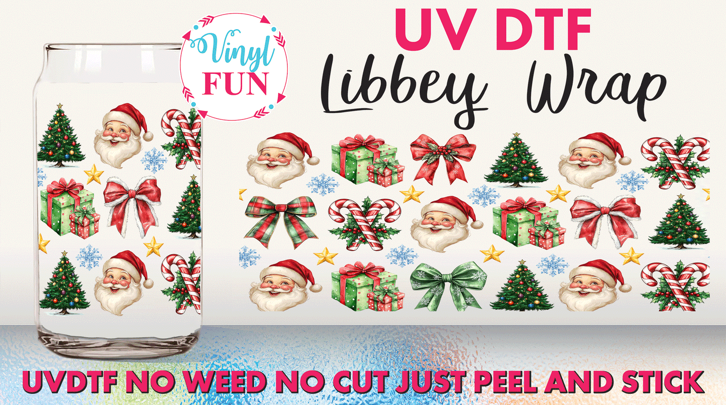 Santa & Trees UVDTF Libbey Glass Wrap - UV14