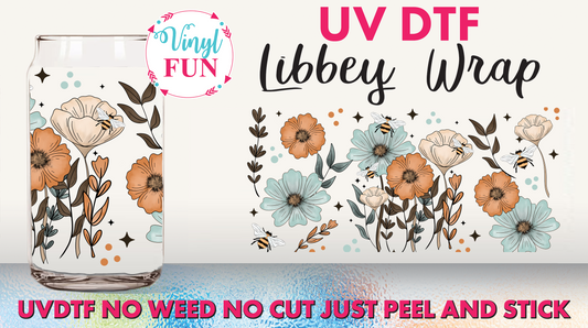 Vintage Florals Libbey Glass Wrap - UV150