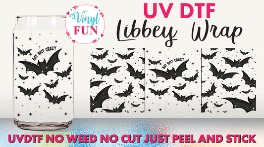 Spooky Bats UVDTF Libbey Glass Wrap - UV155