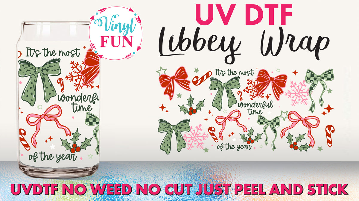 Christmas Bows Libbey Glass Wrap - UV156