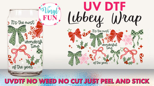 Christmas Bows Libbey Glass Wrap - UV156