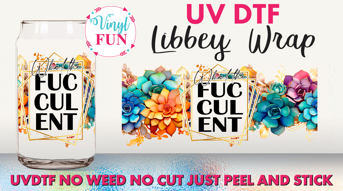 Sweary Succulent UVDTF Libbey Glass Wrap - UV159