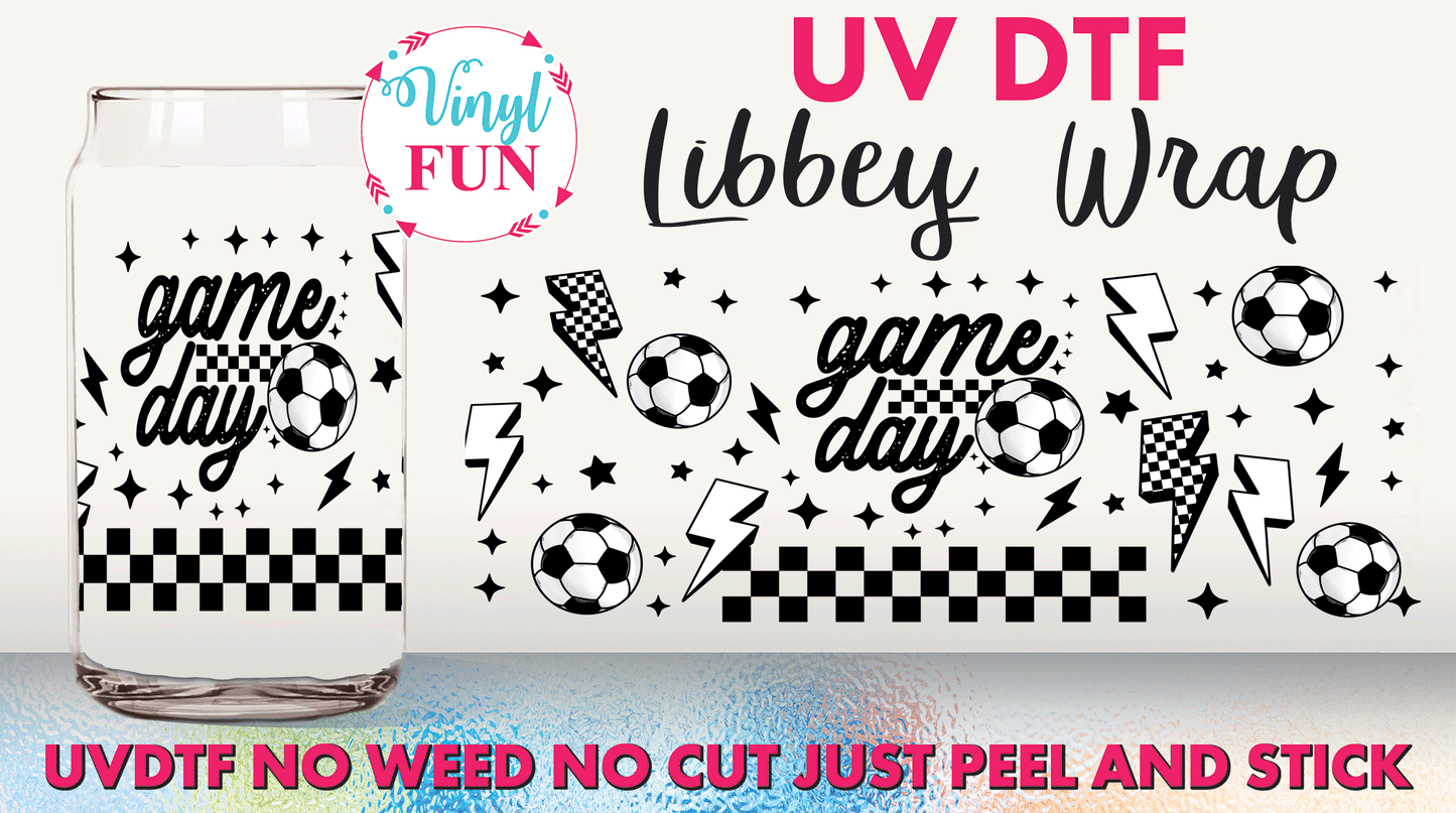 Soccer Game Day UVDTF Libbey Glass Wrap - UV179