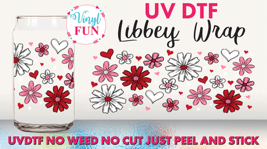 Vday Floral Libbey Glass Wrap - UV188