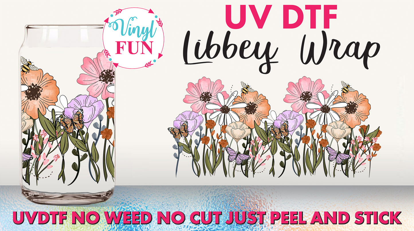 Flowers Libbey Glass Wrap - UV19