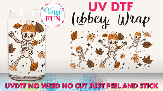 Fall Skellies Libbey Glass Wrap - UV203