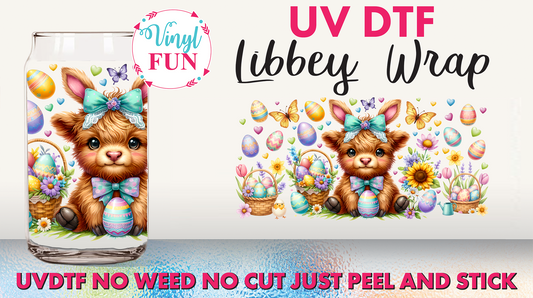 Easter Cow Libbey Glass Wrap - UV207