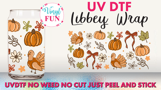 Turkey Doodles Libbey Glass Wrap - UV210
