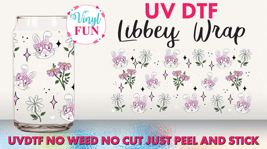 Bunny Faces Libbey Glass Wrap - UV217