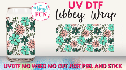 Oh My Floral UVDTF Libbey Glass Wrap - UV21