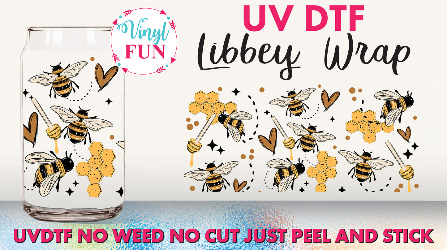 Bees Libbey Glass Wrap - UV24