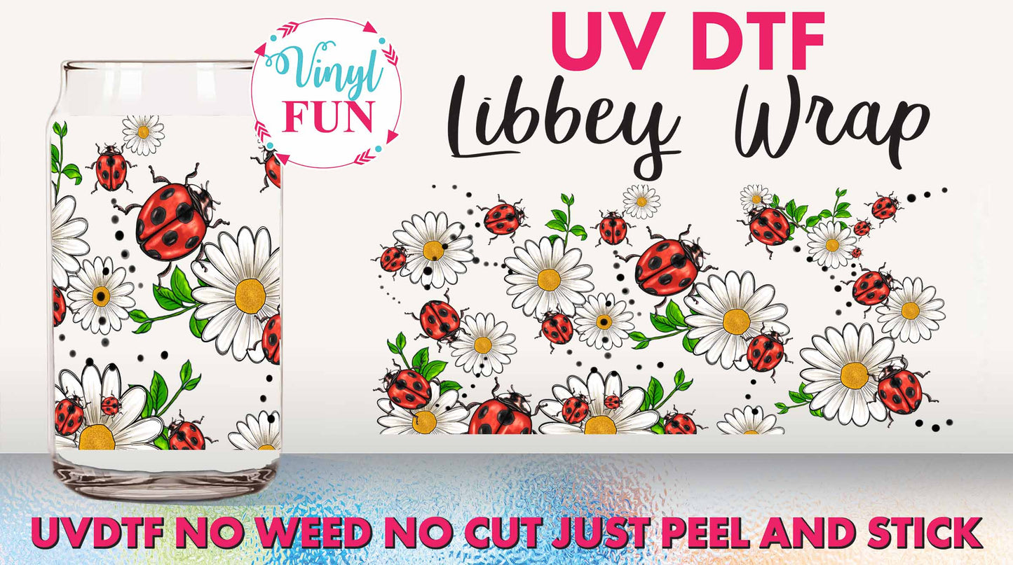 Ladybugs UVDTF Libbey Glass Wrap - UV24