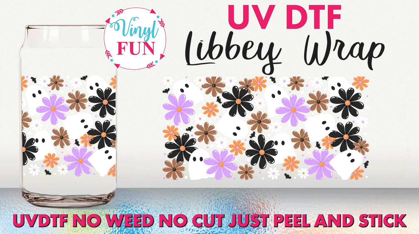 Floral Ghosts UVDTF Libbey Glass Wrap - UV250