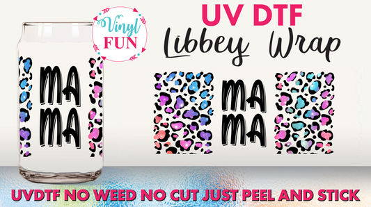 Leopard Mama UVDTF Libbey Glass Wrap - UV25