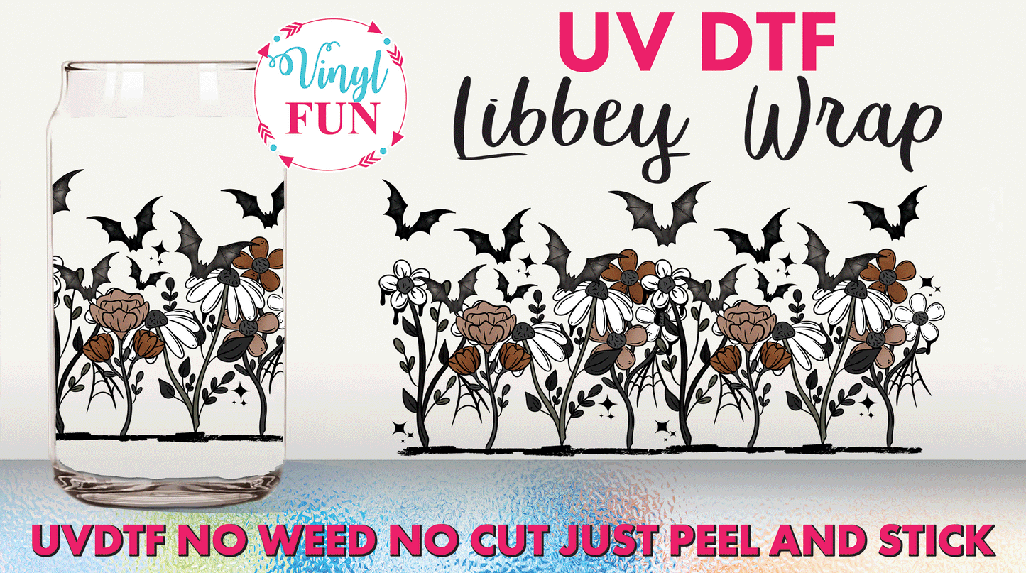 Halloween Flowers UVDTF Libbey Glass Wrap - UV264