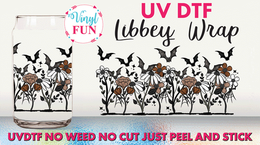 Halloween Flowers UVDTF Libbey Glass Wrap - UV264
