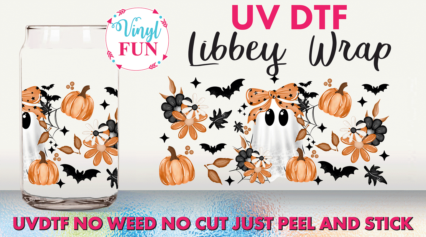 Cute Ghost UVDTF Libbey Glass Wrap - UV267