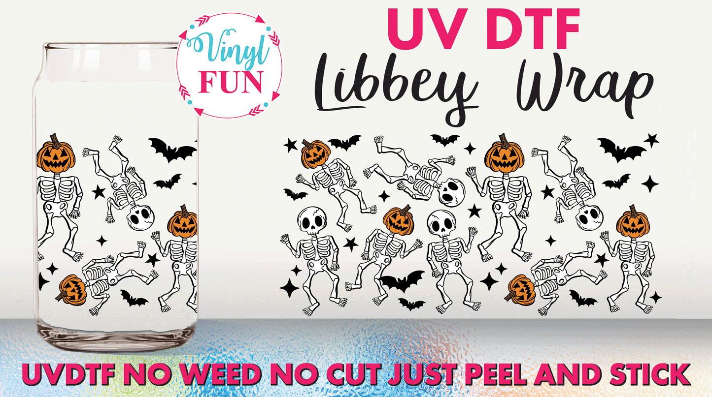 Skeletons UVDTF Libbey Glass Wrap - UV268