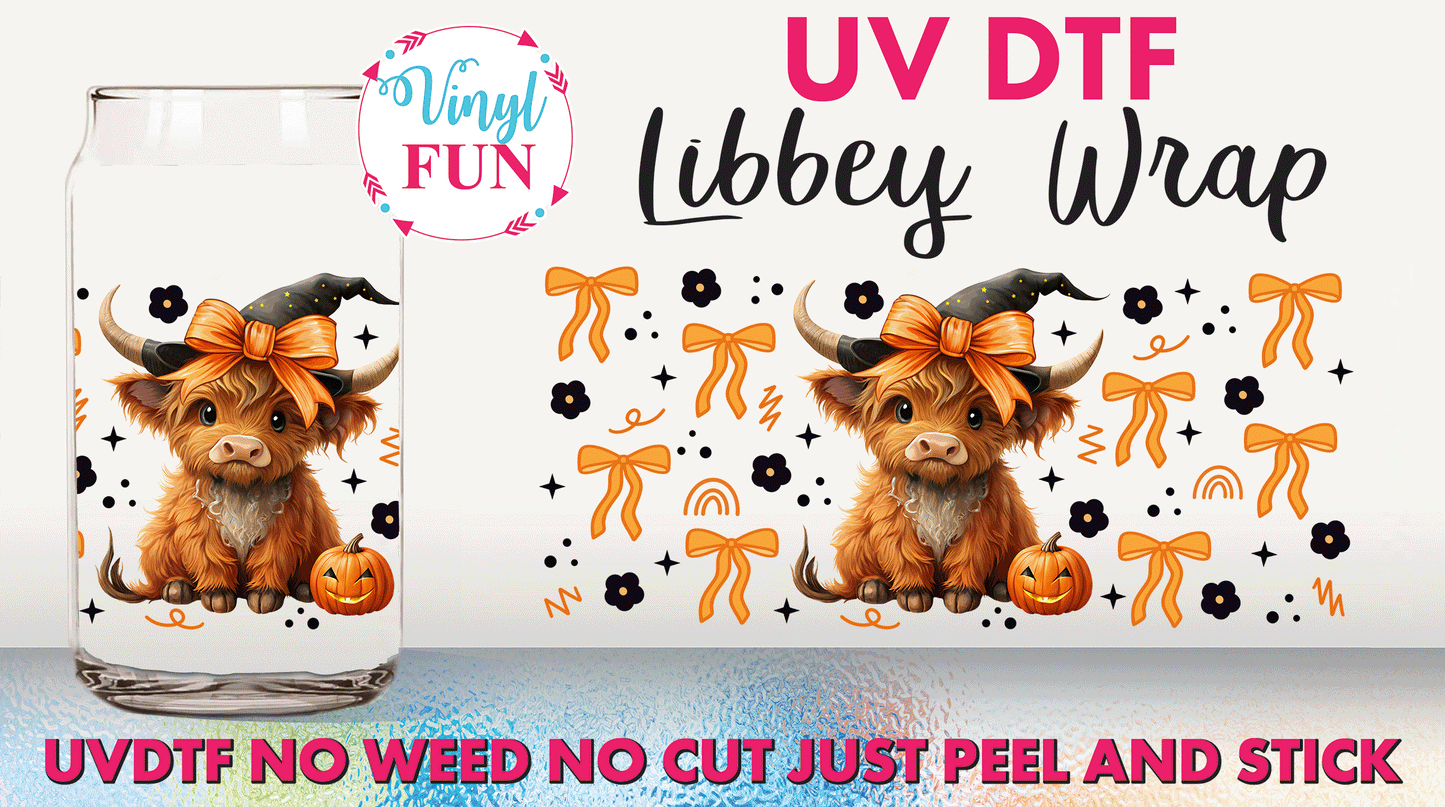 Spooky Cow UVDTF Libbey Glass Wrap - UV277