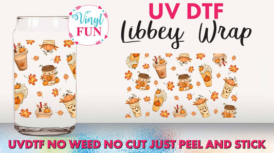 Cups & Leaves UVDTF Libbey Glass Wrap - UV65