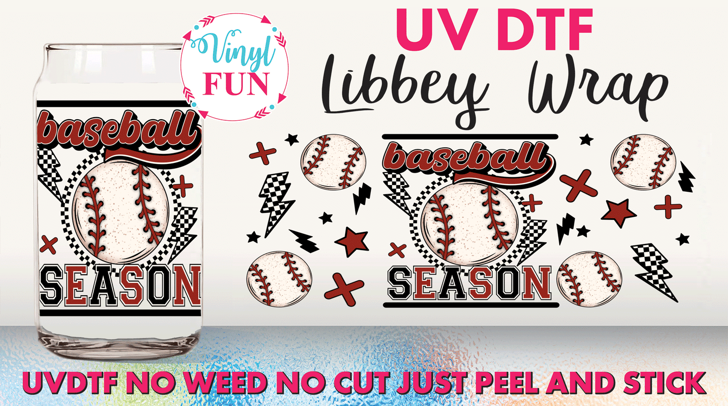 Baseball Season UVDTF Libbey Glass Wrap - UV74