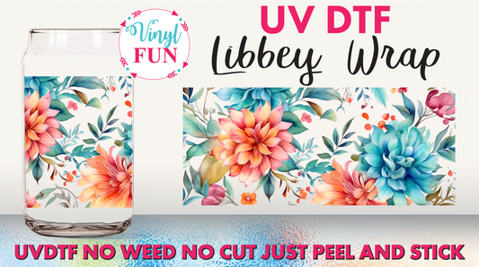 Big Floral UVDTF Libbey Glass Wrap - UV78