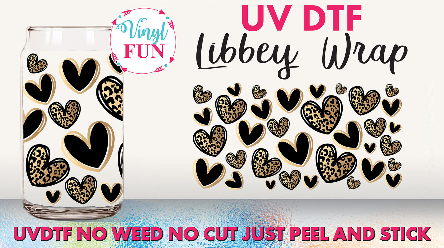 Gold Hearts Libbey Glass Wrap - UV95