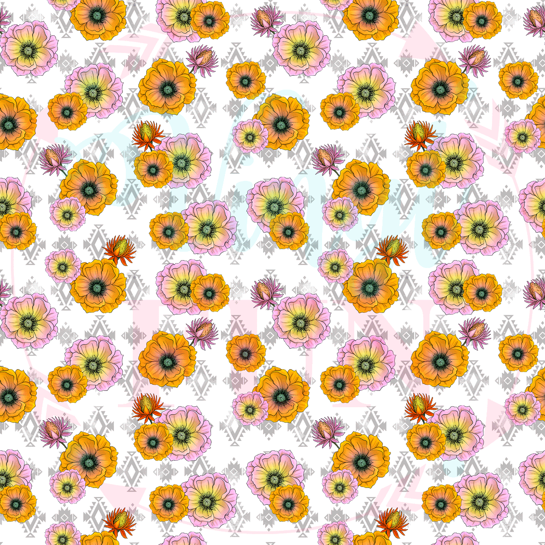 Aztec Flowers Pattern-A4 – Vinyl Fun