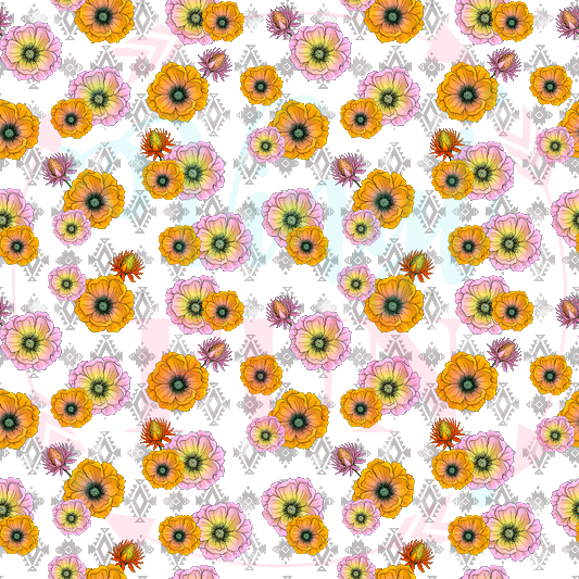 Aztec Flowers Pattern-A4