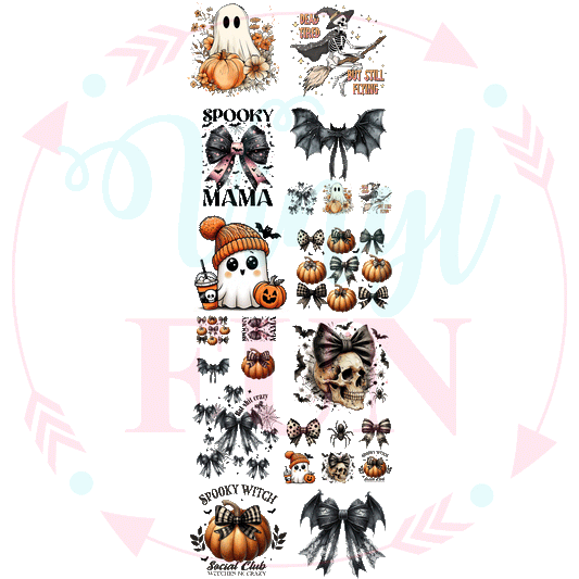 Girly Halloween Gang Sheet 22"x60"