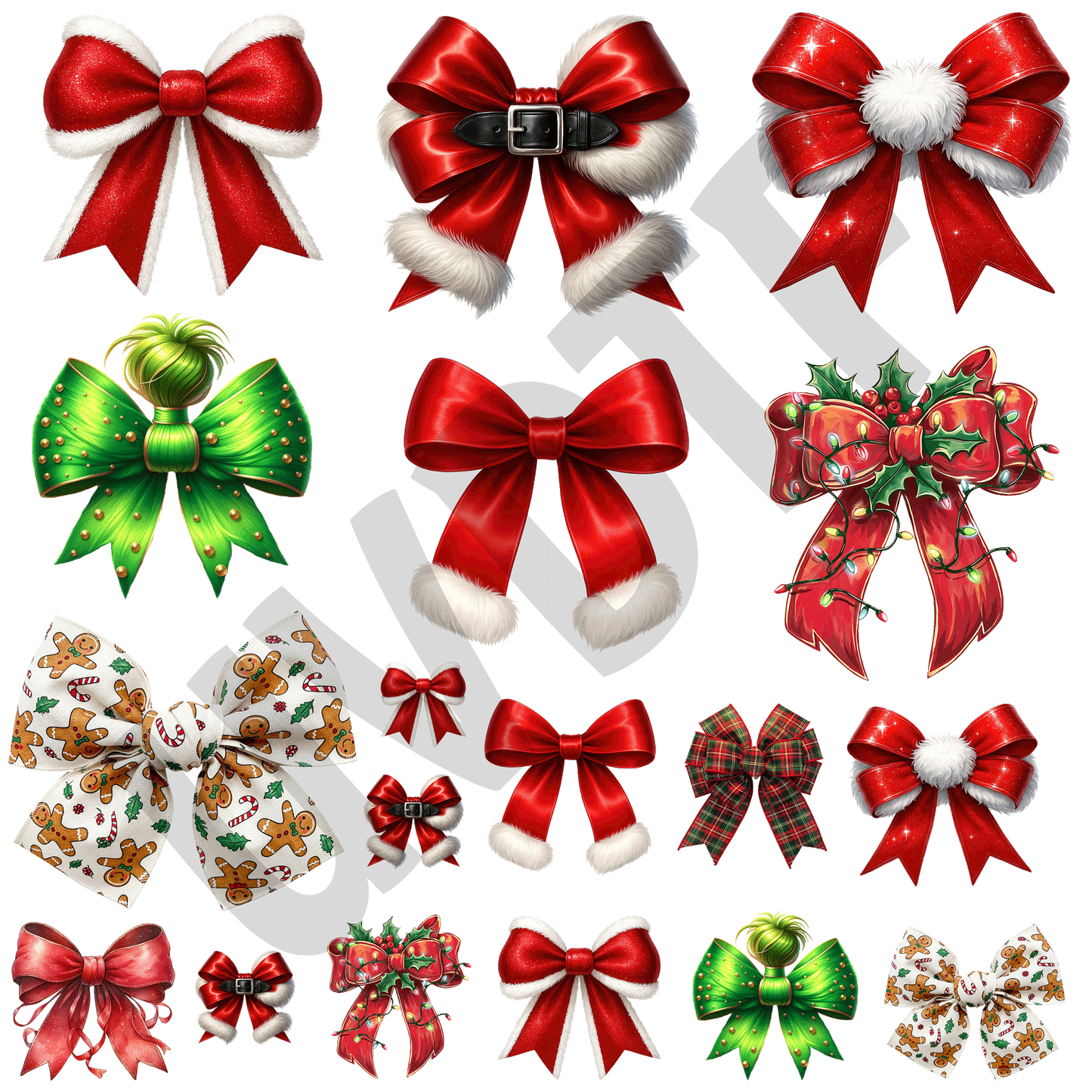 UVDTF Christmas Bows Elements