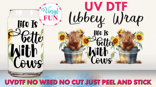 Better With Cows UVDTF Libbey Glass Wrap - UV92