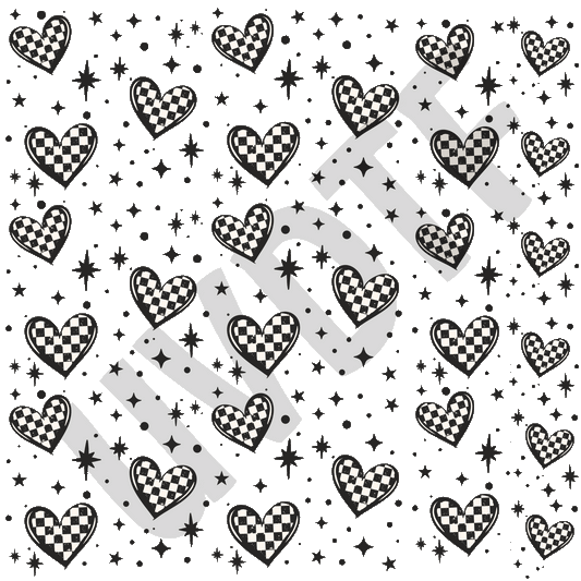 UVDTF Checkered Hearts Elements-X17