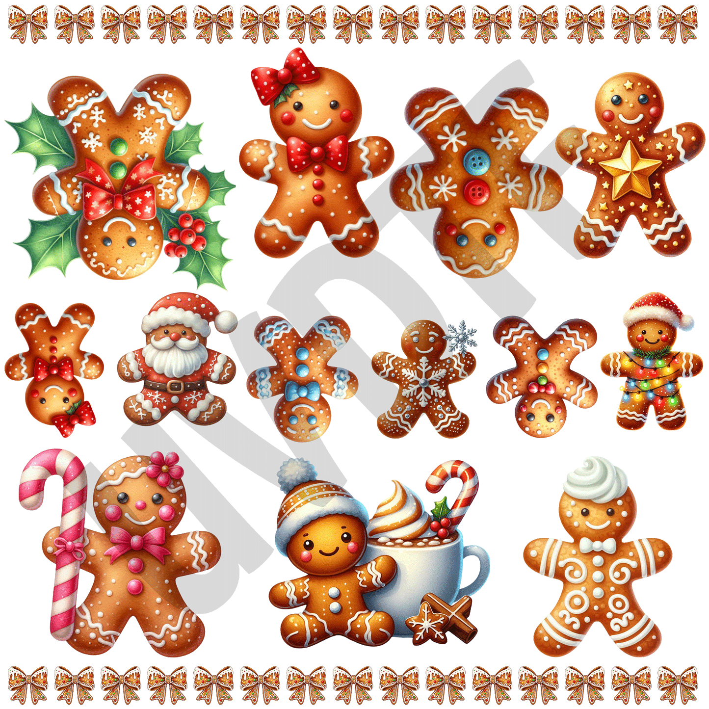 UVDTF Gingerbread Men Mix Elements