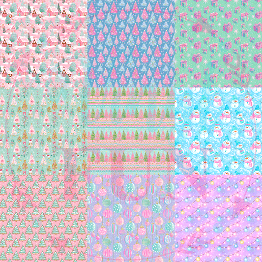 Pattern Sampler Preppy Pastel Holiday
