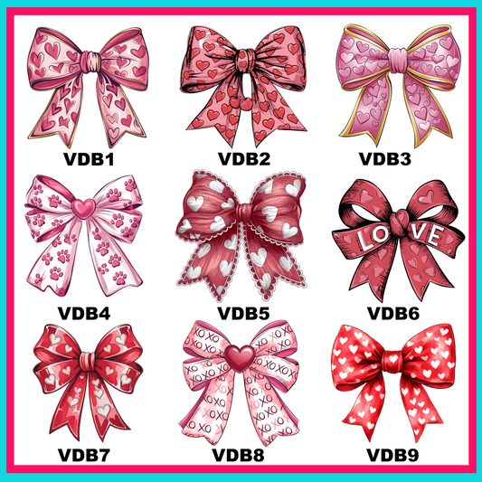 Valentines Day Bows Transfers-For Fabrics