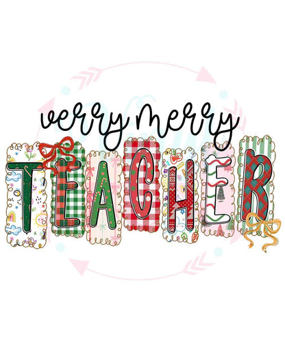 UVDTF Very Merry Teacher Decal - XM31