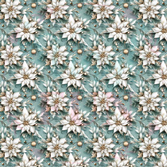 White Poinsettia Pattern