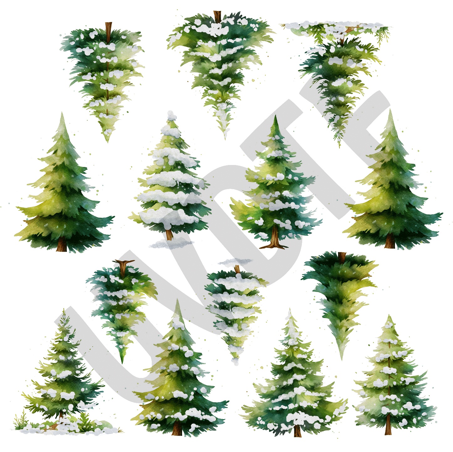 UVDTF Winter Trees  Elements