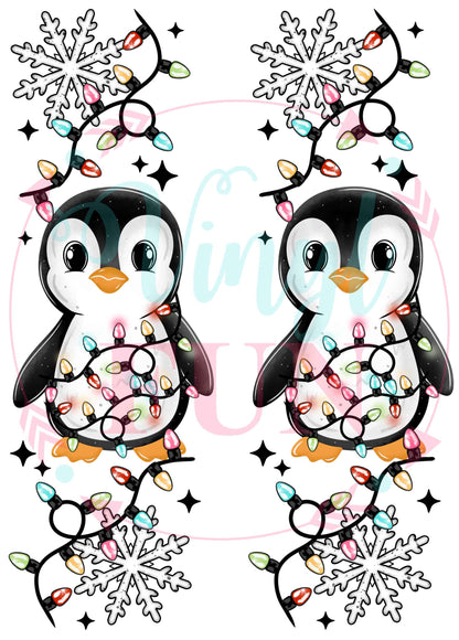 Penguin Wrapped In Lights Transfer -XM33
